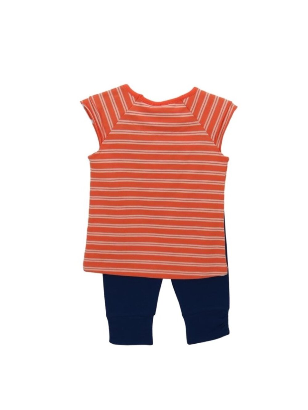Girls 3T 2-Piece Pant Set Orange & Blue Dog Graphic Striped Toddler - Picture 3 of 4
